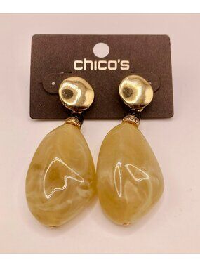 Chicos Gold-Tone & Resin Drop Earrings -12B